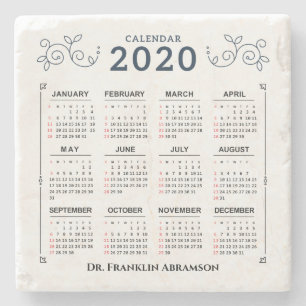 Posavasos De Piedra Personalizado de Personalización del Calendario M