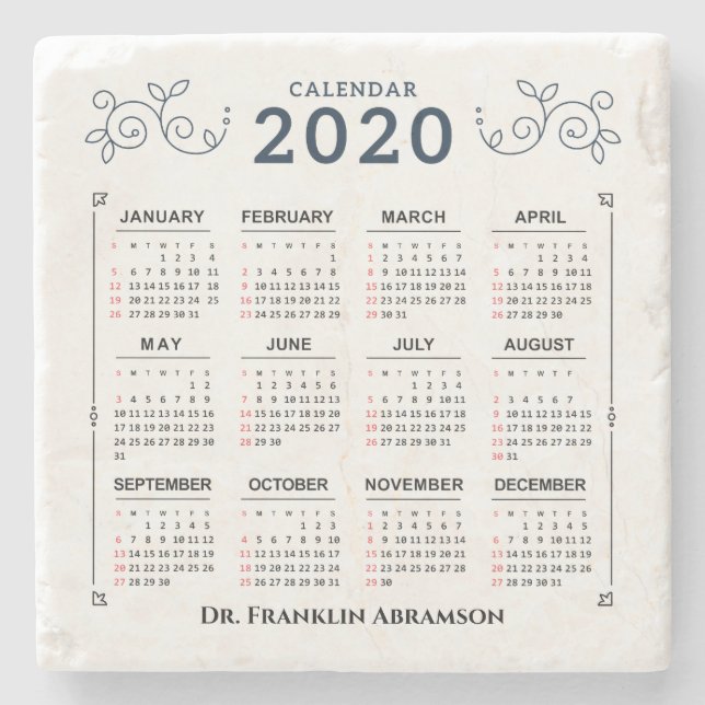 Posavasos De Piedra personalizado de personalización del calendario me (Anverso)