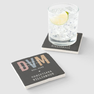 Posavasos De Piedra Personalizado DVM Médica de Regalos de Medicina Ve