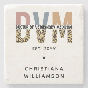 Posavasos De Piedra Personalizado DVM Médica de Regalos de Medicina Ve