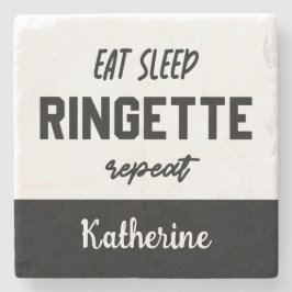 Posavasos De Piedra Personalizado Eat Sleep Ringette Repeat Ringette P