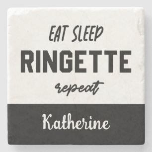 Posavasos De Piedra Personalizado Eat Sleep Ringette Repeat Ringette P