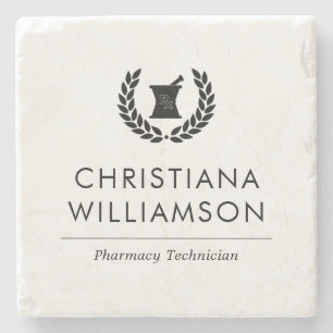 Posavasos De Piedra Personalizado Elegante Farmacia Farmacéutica Perso