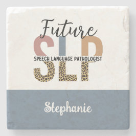 Posavasos De Piedra Personalizado Futuro SLP Speech Pathólogo Leopard 