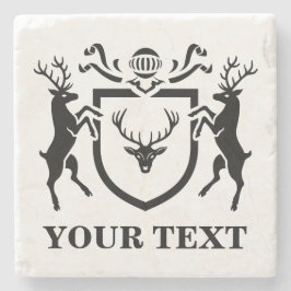 Posavasos De Piedra Personalizado Heraldic Stag Blazon