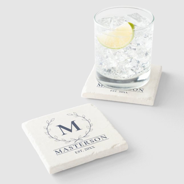 Posavasos De Piedra Personalizado inicial (Lateral)