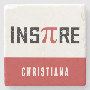 Posavasos De Piedra Personalizado InsPire Pi Day   Regalo de matemátic
