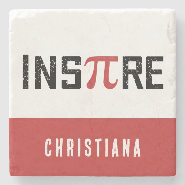 Posavasos De Piedra Personalizado InsPire Pi Day | Regalo de matemátic (Anverso)
