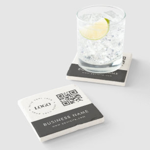Posavasos De Piedra Personalizado logotipo comercial Código QR y profe