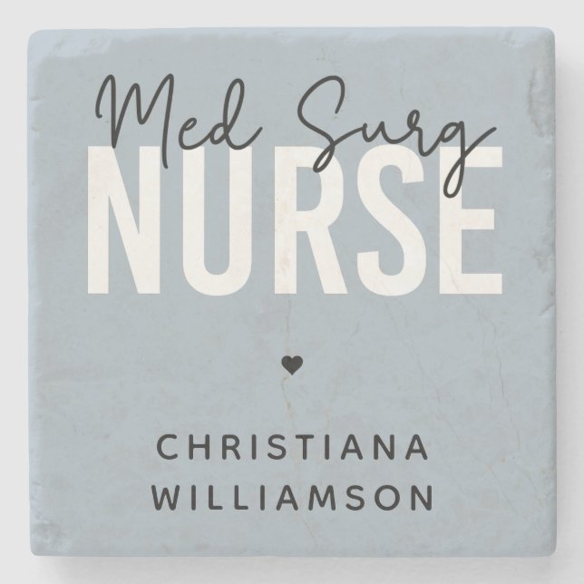 Posavasos De Piedra Personalizado Med Surg Nurse | Enfermero médico-qu (Anverso)
