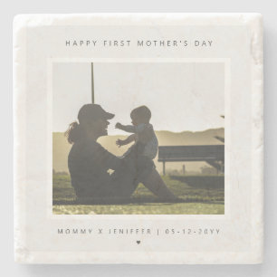 Posavasos De Piedra Personalizado minimalista foto primera Día de la M