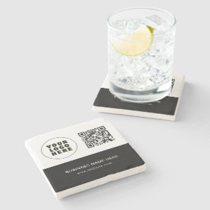 Posavasos De Piedra Personalizado Minimalista simple Logotipo Texto y