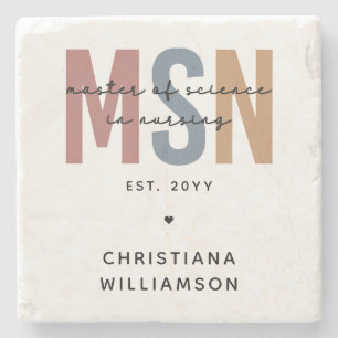 Posavasos De Piedra Personalizado MSN Master en Ciencias en Graduación