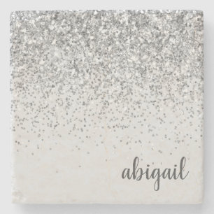 Posavasos De Piedra Personalizado Plata Femenino Brillo Brillante Mode