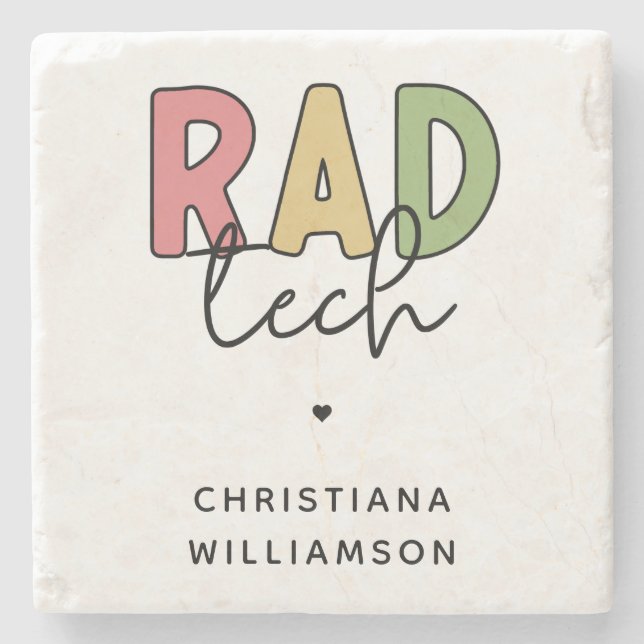 Posavasos De Piedra Personalizado Rad Tecnología Radiológica Radiológi (Anverso)