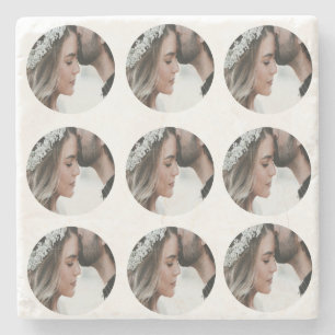 Posavasos De Piedra personalizado simple añadir collage de fotos circu