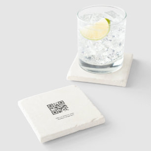 Posavasos De Piedra Personalizado simple código QR agregar su nombre