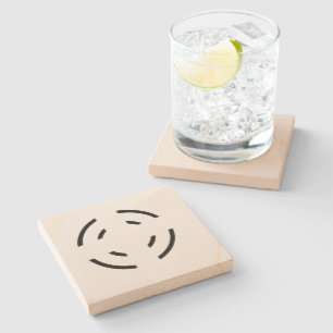 Posavasos De Piedra Personalizado simple código QR agregar su nombre l