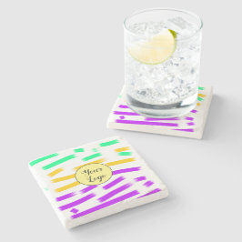 Posavasos De Piedra personalizado simple color de agua azul amarillo a