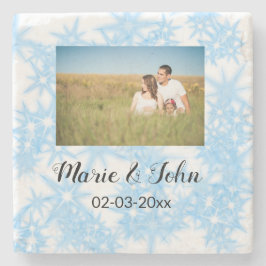 Posavasos De Piedra personalizado simple purpurina brillante azul colo