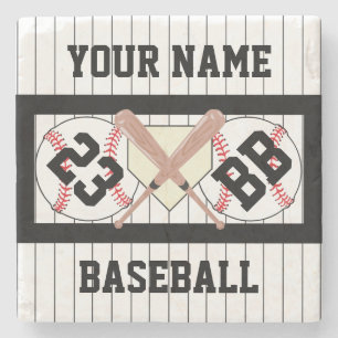 Posavasos De Piedra Personalizado TU NOMBRE Béisbol