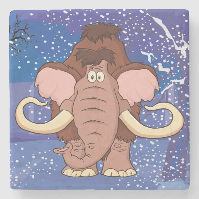 Posavasos De Piedra Personalizado Wooly Mammoth (Anverso)