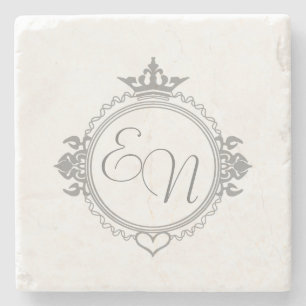 Posavasos De Piedra Personalizar los nombres, iniciales y frase Amor