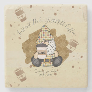 Posavasos De Piedra Personalizar para el padre amante del café Vinta