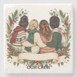 Posavasos De Piedra Personalized Best Friends Christmas Stone Coaster