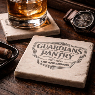 Posavasos De Piedra Personalized Guardians of the Pantry Stone Coaster