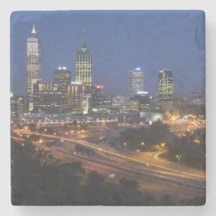 Posavasos De Piedra Perth, Australia. Vista del centro de Perth desde