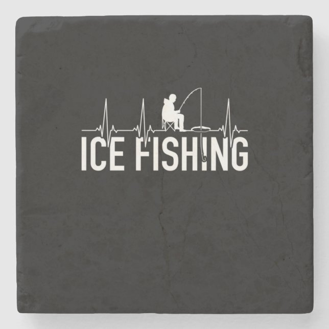 Posavasos De Piedra Pesca de hielo de Fisher (Anverso)