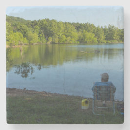 Posavasos De Piedra Pesca Por La Mañana