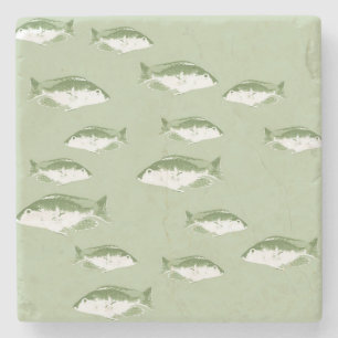 Posavasos De Piedra Pescado verde oliva