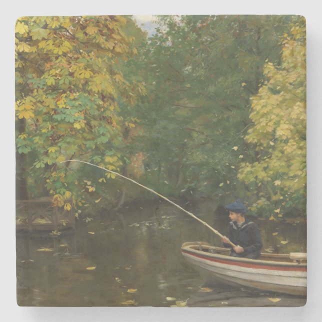 Posavasos De Piedra Pescador (por Hans Andersen Brendekilde) (Anverso)