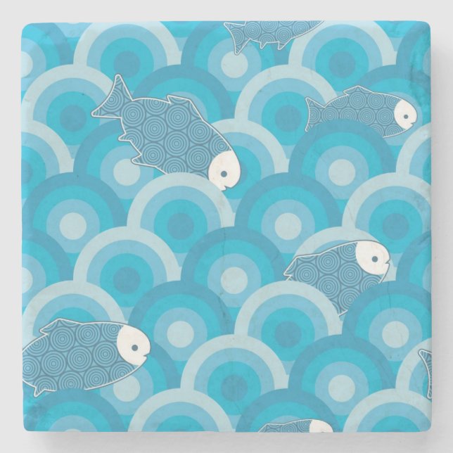 Posavasos De Piedra Pescados (Anverso)