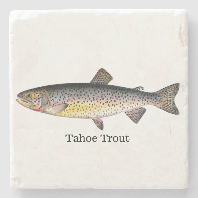 Posavasos De Piedra Pescados de la trucha de Tahoe (Anverso)
