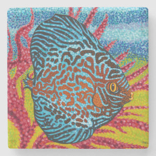 Posavasos De Piedra Pescados tropicales brillantes II