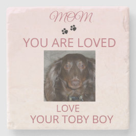 Posavasos De Piedra Pet Mom Love Photo Stone Art
