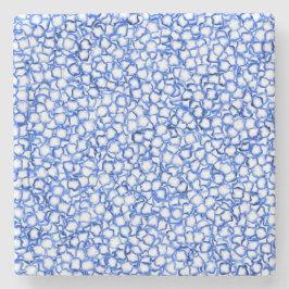 Posavasos De Piedra Pétalas Azules Generadas por Computadora