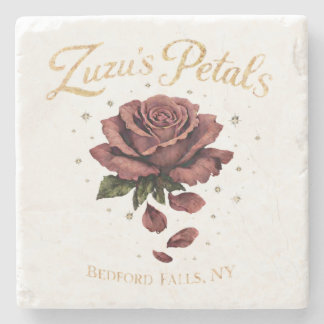 Posavasos De Piedra Pétalos de Zuzu Bedford Falls, NY Rosa Vintage