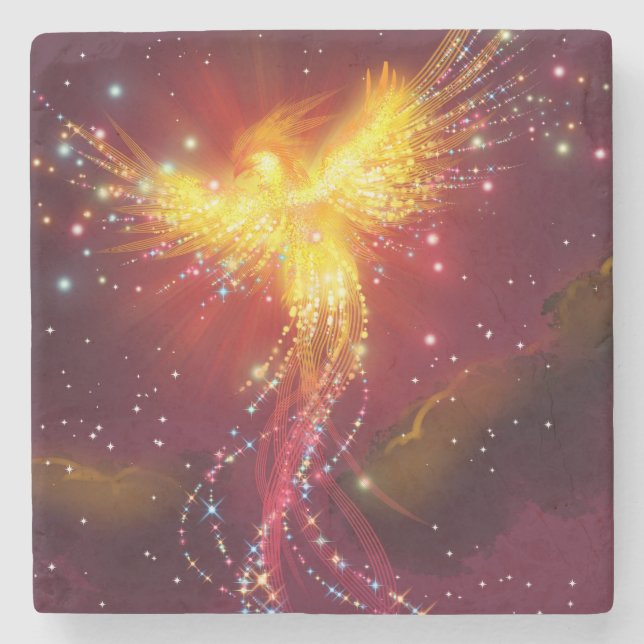 Posavasos De Piedra Phoenix Rising (Anverso)