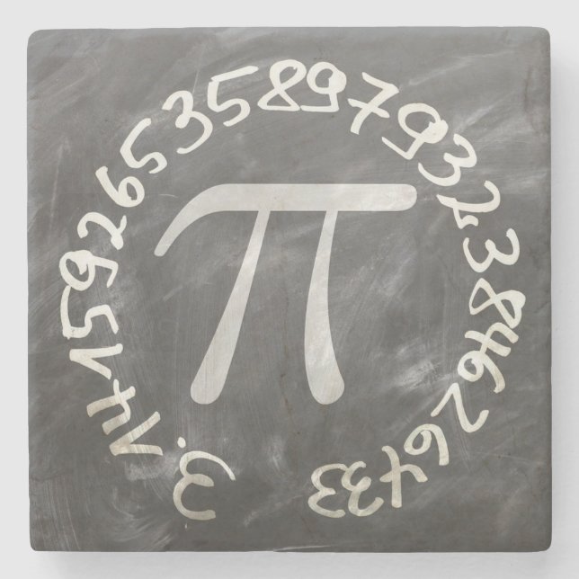 Posavasos De Piedra Pi Day PiDay Chalkboard Education (Anverso)