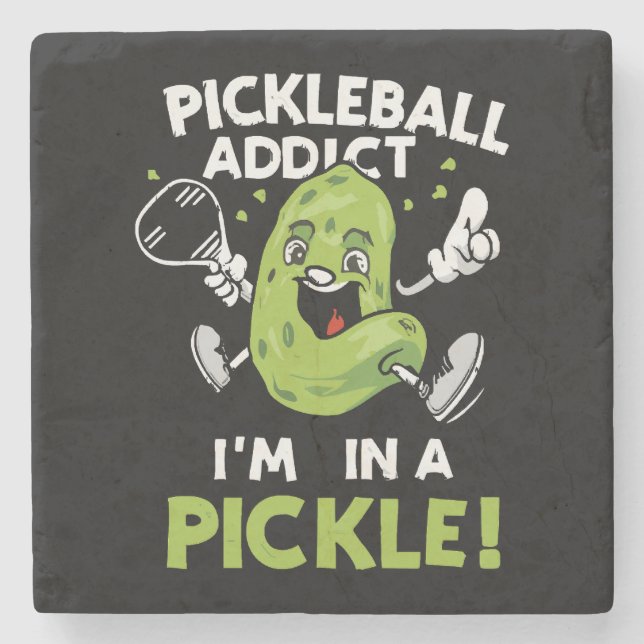 Posavasos De Piedra Pickleball Divertido (Anverso)