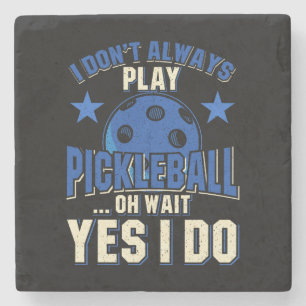 Posavasos De Piedra Pickleball - No siempre juego Pickleball