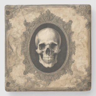 Posavasos De Piedra Piedra de cráneo gótica vintage