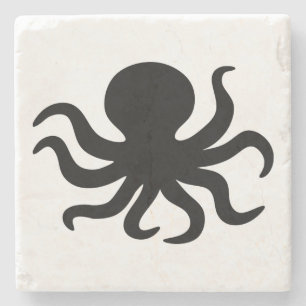 Posavasos De Piedra Piedra de Ilustracion de pulpo vintage