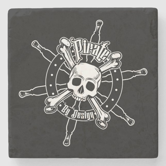 Posavasos De Piedra Piedra de montaña rusa pirata (Anverso)