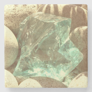 Posavasos De Piedra Piedra natural de cuarzo verde beige mineral