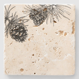 Posavasos De Piedra Piedra Pinecones